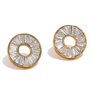 Circle Sparkle Stud Earring