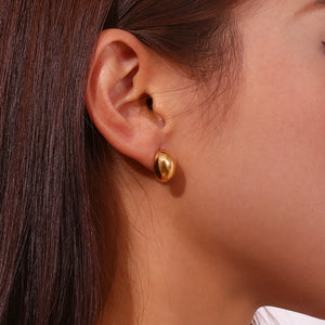Gold Bean Stud Earring