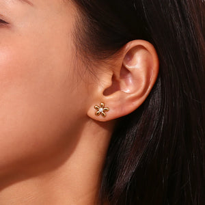 Gold Flower Stud Earring