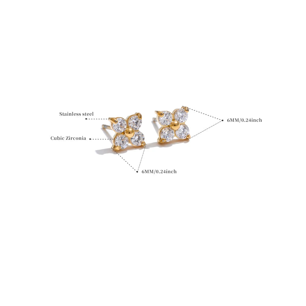 Four Petal Stud Earring