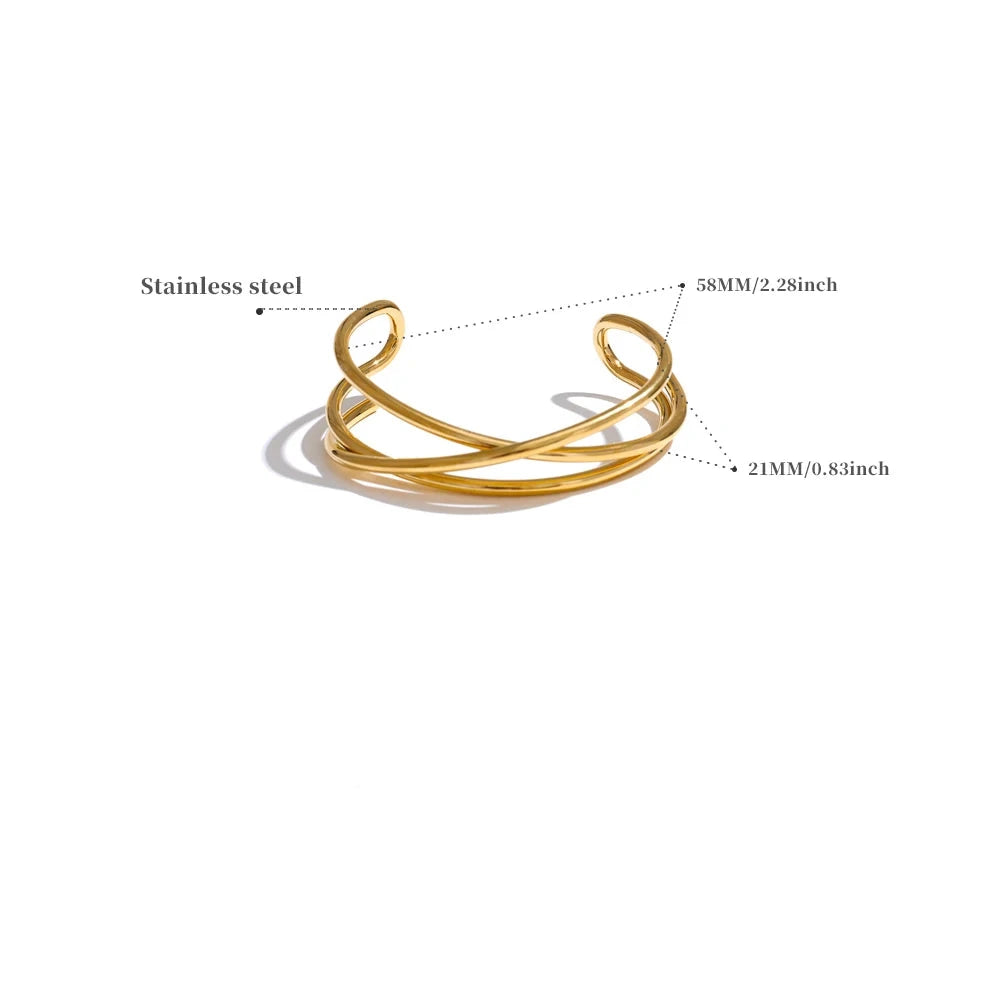 Triple Layer Hallow Cuff Bangle