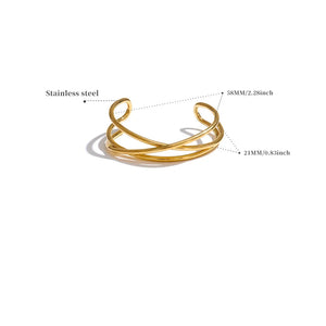 Triple Layer Hallow Cuff Bangle