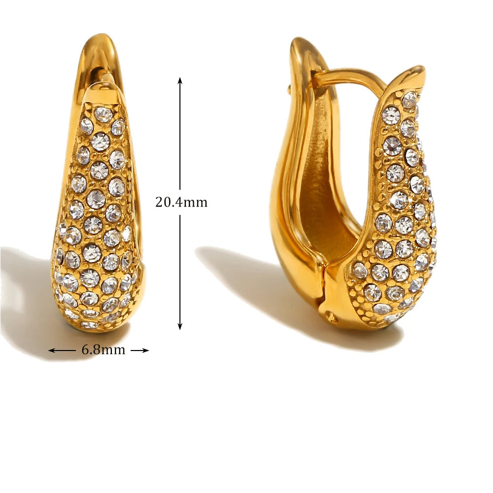 U Shape Studded Hoop