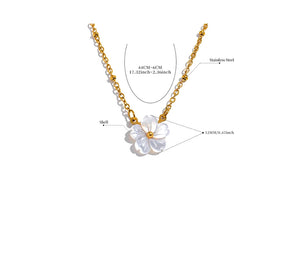 White Flower Pendant Chain