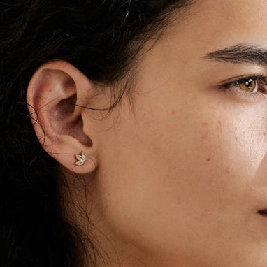 Three Petal Leaf Earring