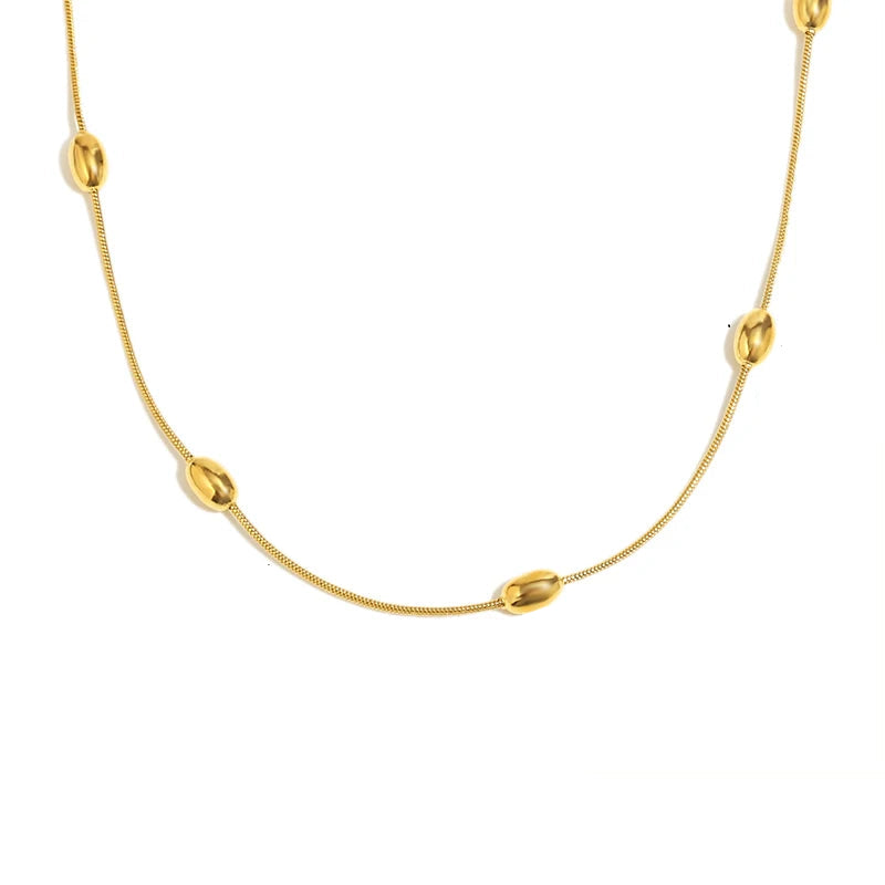Oblong Gold Bead Chain