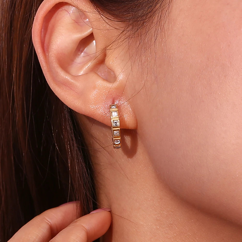 Double Side Studded Hoop
