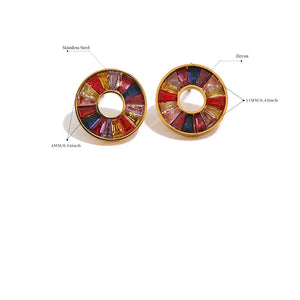 Circle Sparkle Stud Earring