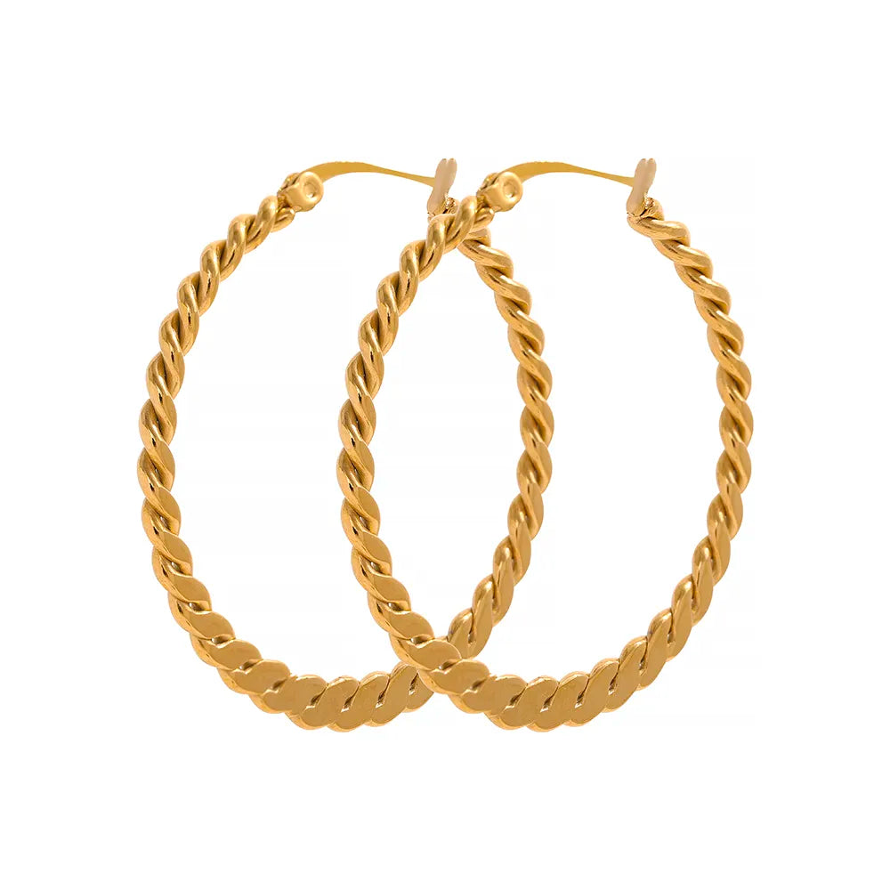 Twisted Hoop Earring Luxoba Gold 