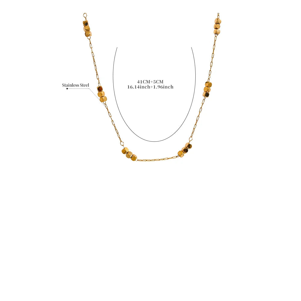 Minimalist Gold Cube Chain