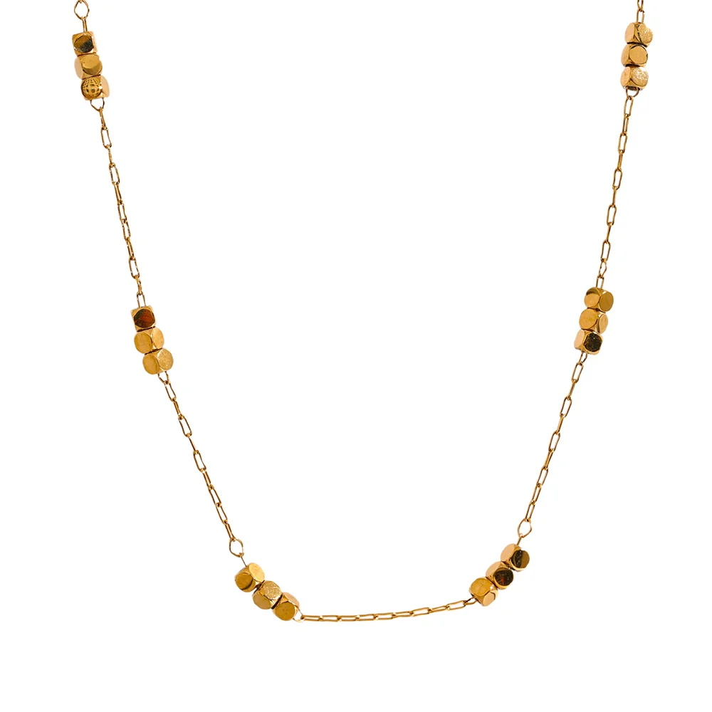 Minimalist Gold Cube Chain