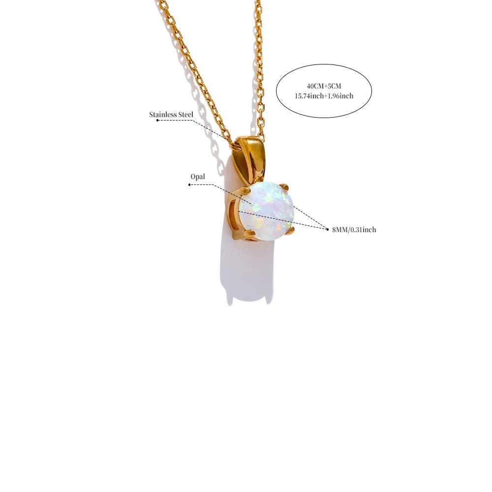 Opal Stone Pendant Chain