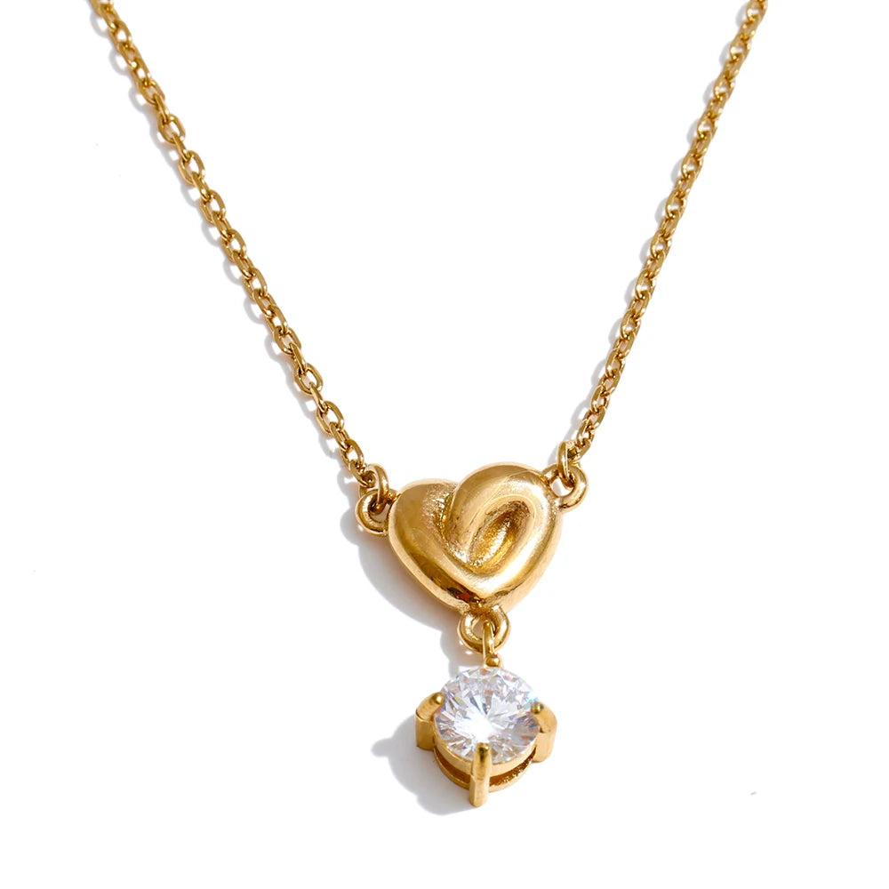 Heart Sparkle Drop Chain