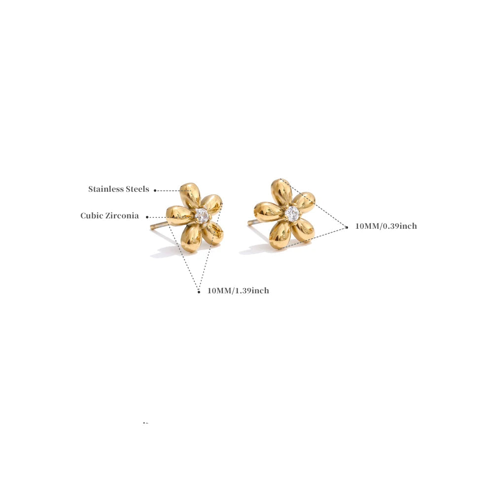 Gold Flower Earring