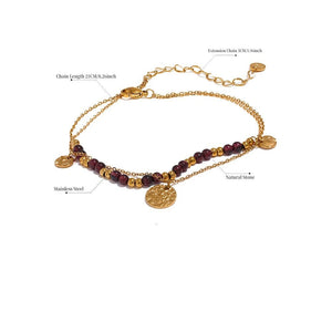 Beads Double Layer Anklet Luxoba 