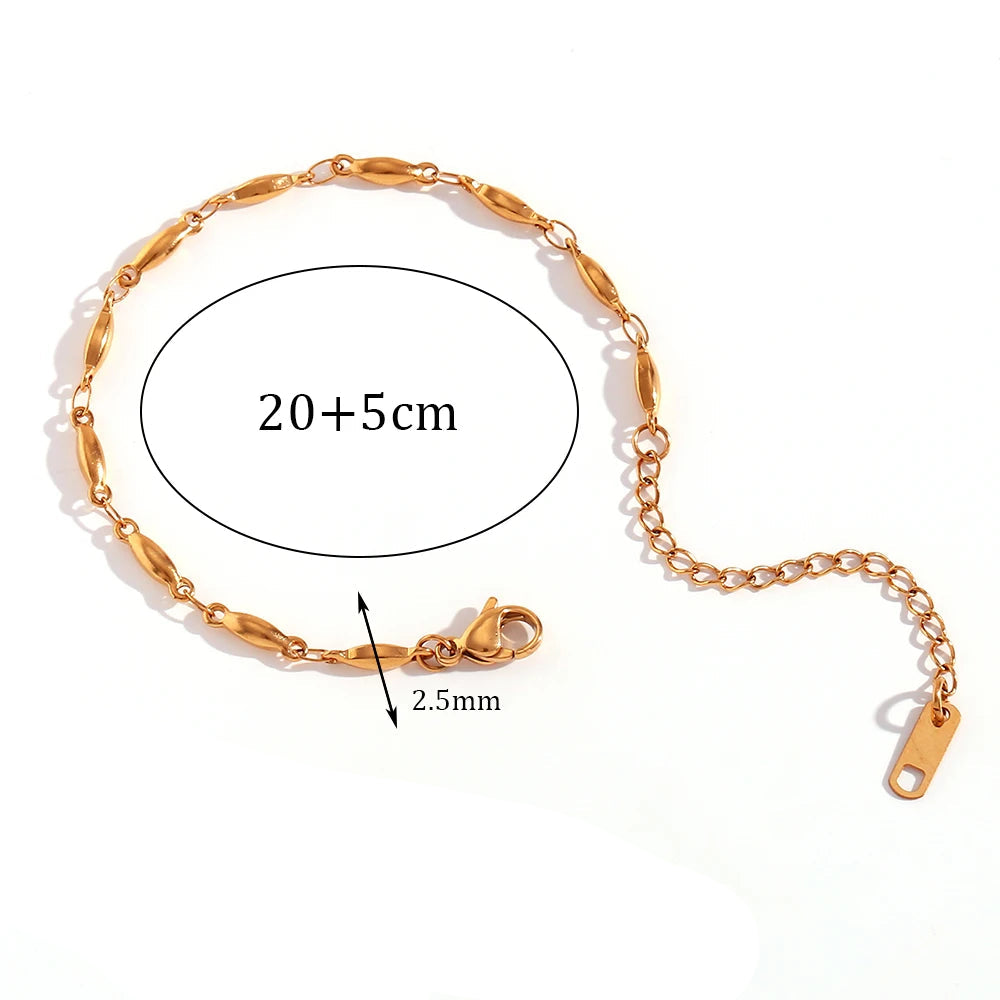 Twisted Gold Bead Anklet