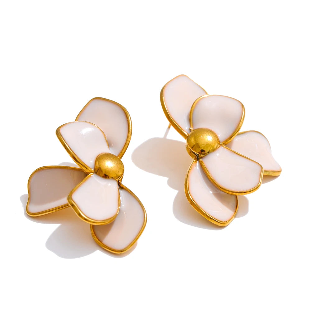 Enamel Flower Earring