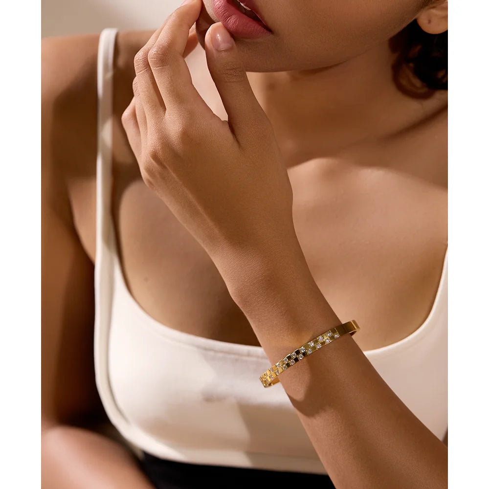 Chequered Studded Bangle