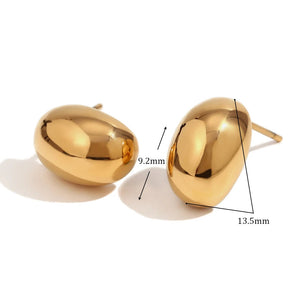 Gold Bean Stud Earring