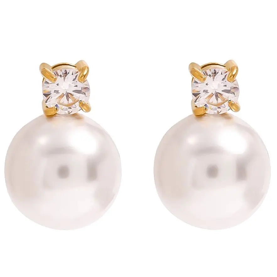 Pearl Stone Stud Earring