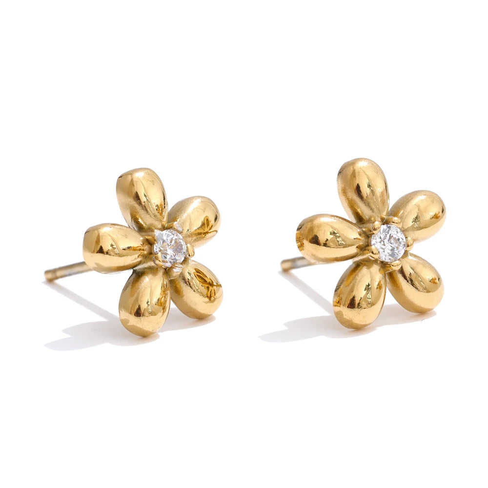 Gold Flower Earring