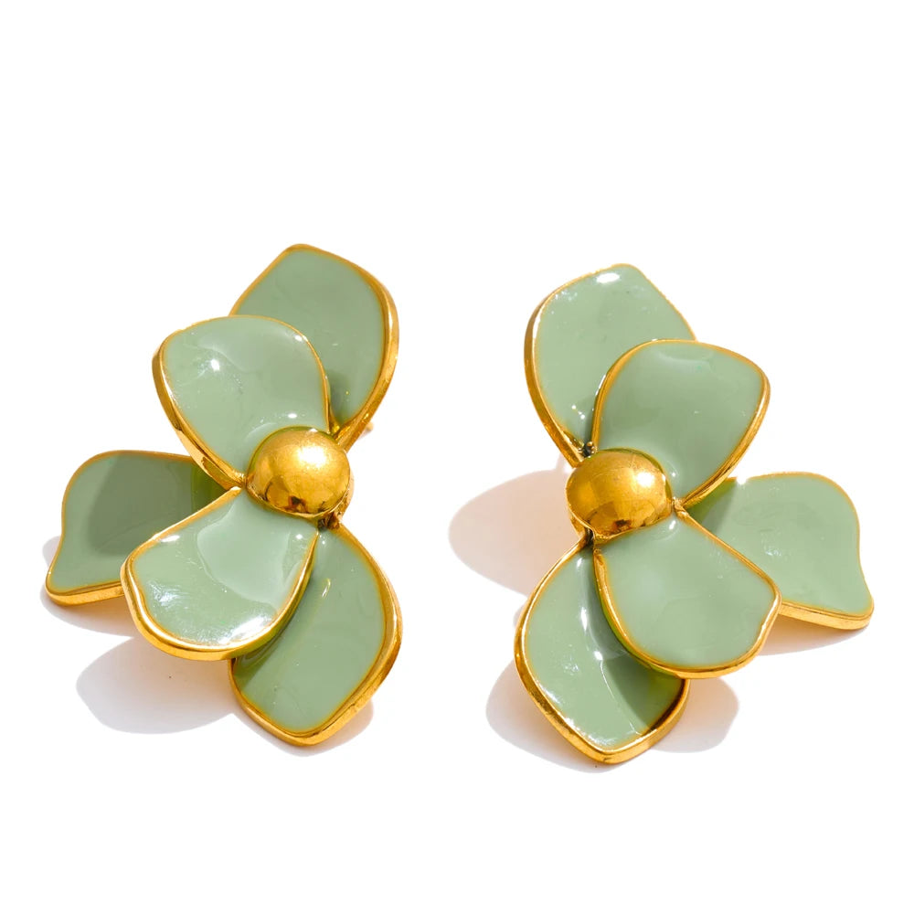 Enamel Flower Earring