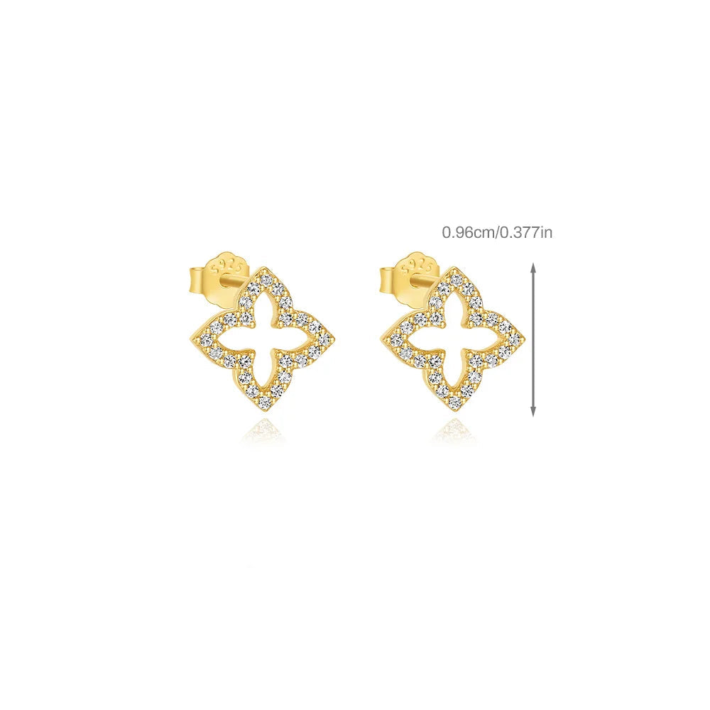 Four Petal Cutout Studded Earring