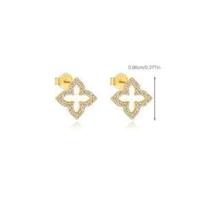 Four Petal Cutout Studded Earring