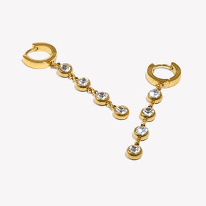Huggies with Stone Drop Earring
