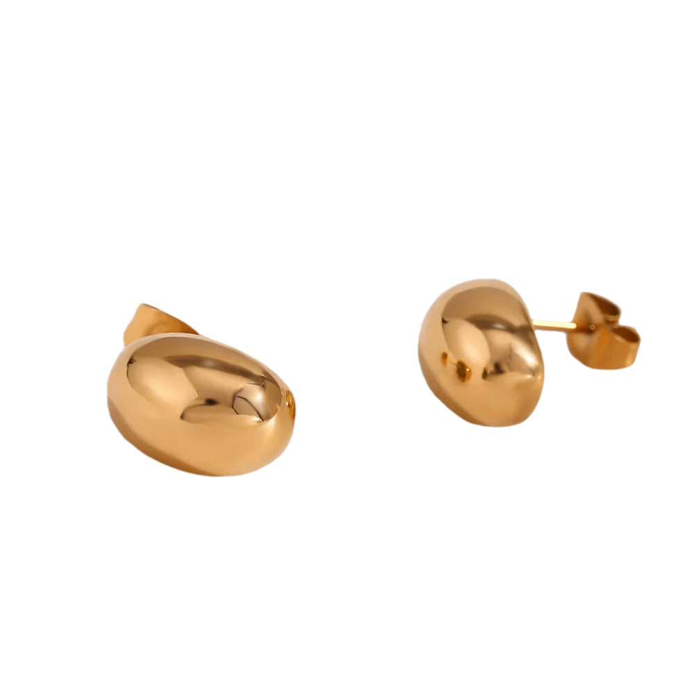 Gold Bean Stud Earring
