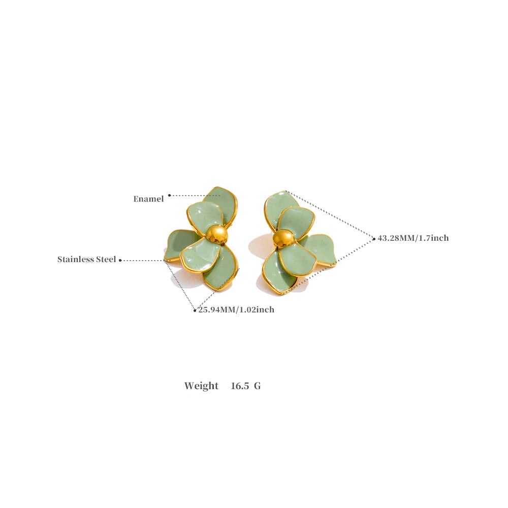 Enamel Flower Earring
