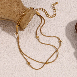 Double Layer Round Bead Bracelet