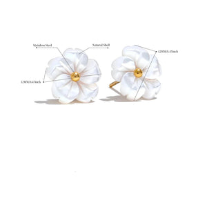 Natural Shell Flower Stud Earring