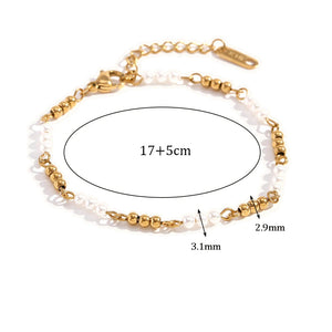 Pearl and Gold Bead Bracelet