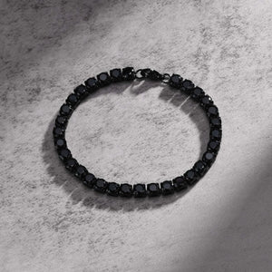 Black Stone Tennis Style Bracelet