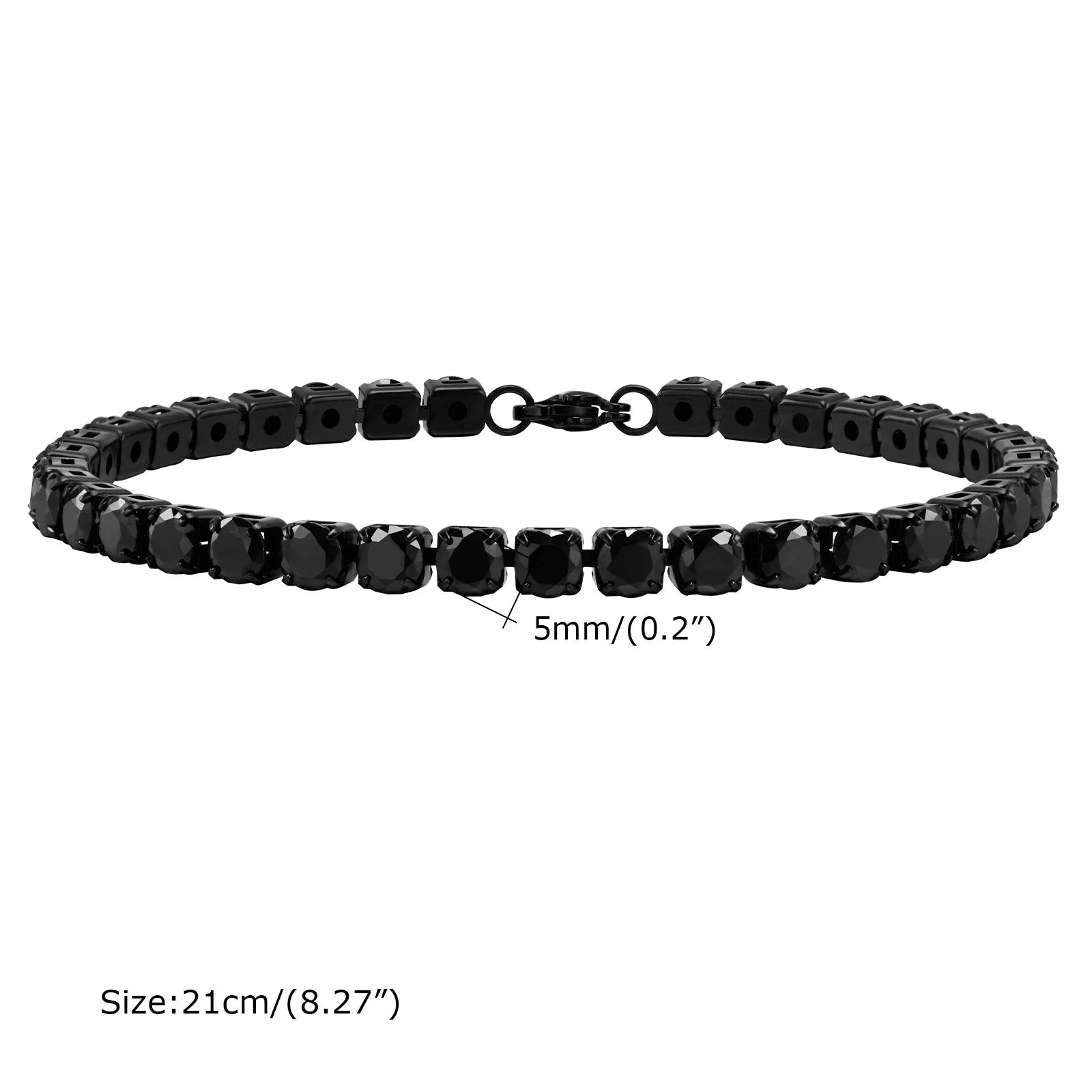 Black Stone Tennis Style Bracelet