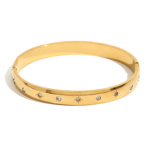 Star and Moon Studded Bangle