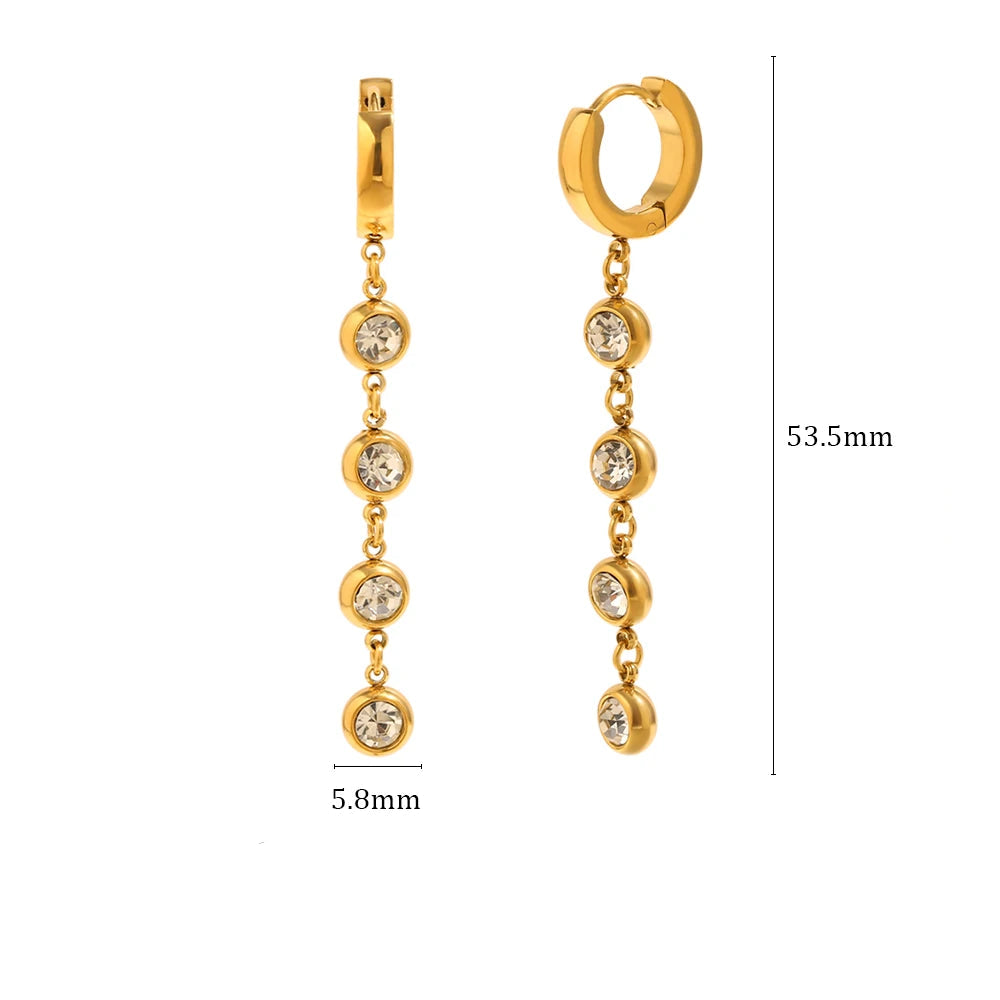Huggies with Stone Drop Earring