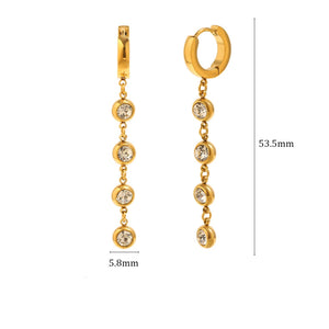 Huggies with Stone Drop Earring