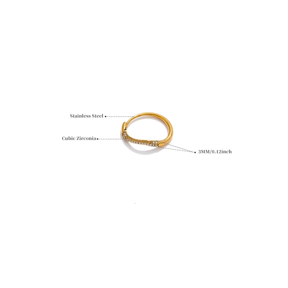 Wave Sparkle Studded Ring