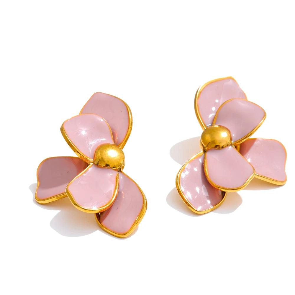 Enamel Flower Earring