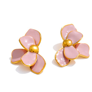 Enamel Flower Earring