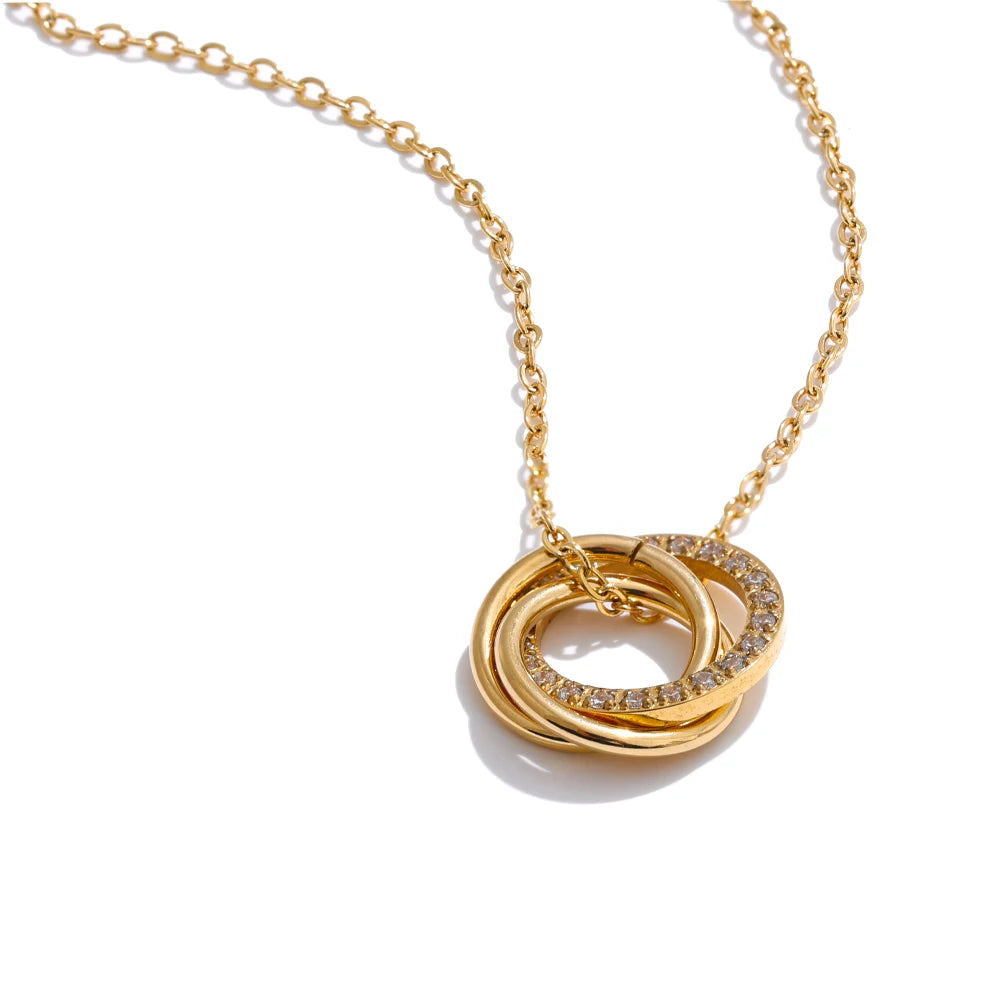 Triple link Circle Pendant Chain