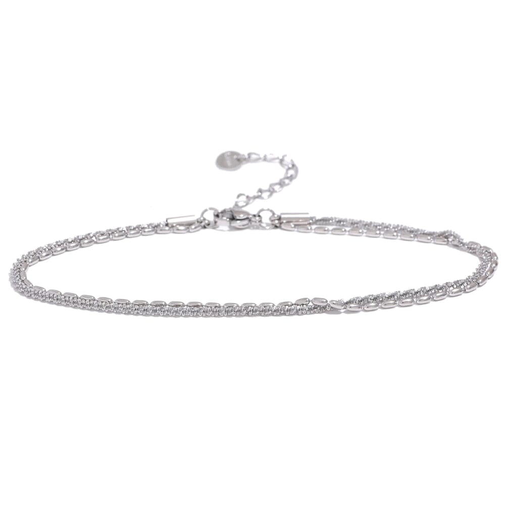 Double Layer Anklet Luxoba Silver 