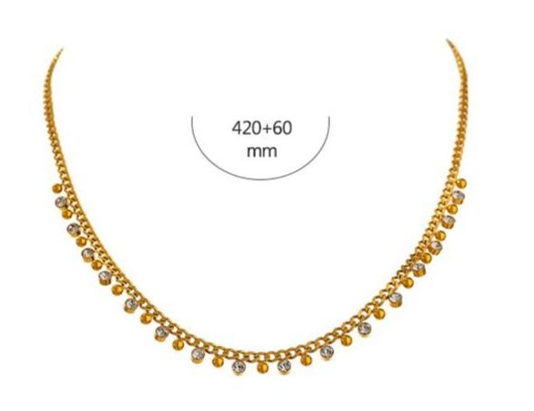 18K Gold Cubic Zirconia Chain Luxoba 