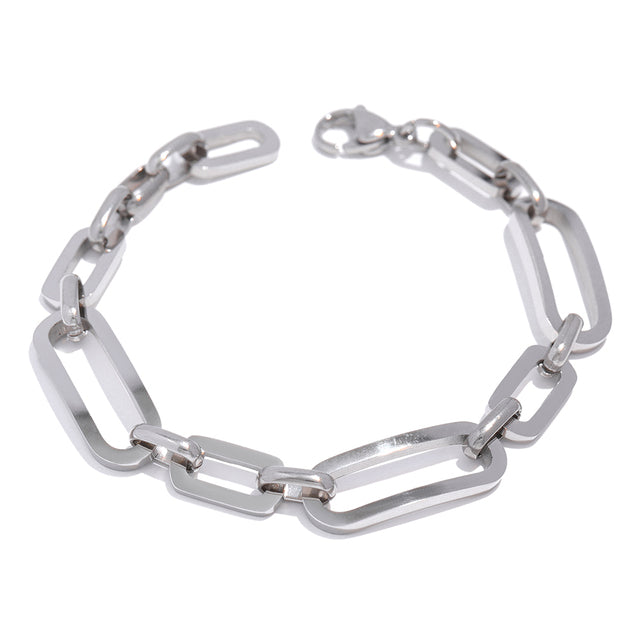 Chunky Link Chain Bracelet Luxoba Silver 