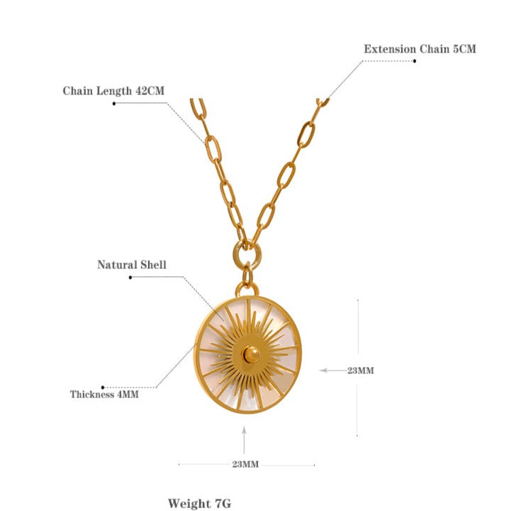 Sun Shell Pendant Chain Luxoba 